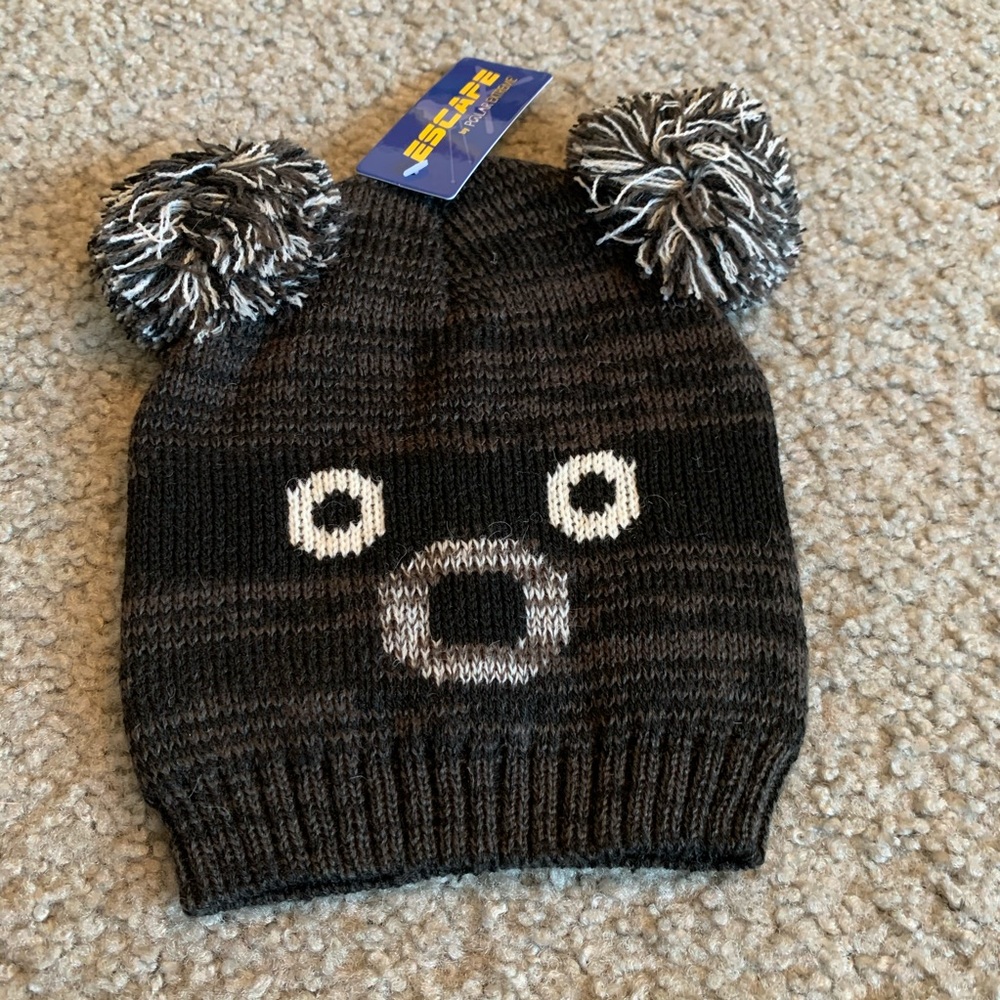 Black raccoon hat
